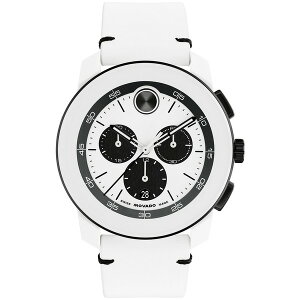 oh Y rv ANZT[ Men's Bold Tr90 Swiss Quartz Chrono White Leather Watch, 43.5mm White