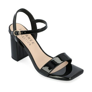 �W���[�j�[�R���N�V���� ���f�B�[�X �T���_�� �V���[�Y Women's Tivona Square Toe Block Heel Dress Sandals Black Patent