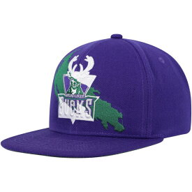 ミッチェル&ネス メンズ 帽子 アクセサリー Milwaukee Bucks Mitchell & Ness Paint By Numbers Snapback Hat Purple