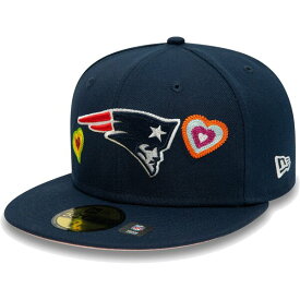 ニューエラ メンズ 帽子 アクセサリー New England Patriots New Era Chain Stitch Heart 59FIFTY Fitted Hat Navy
