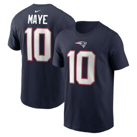 ナイキ メンズ Tシャツ トップス Drake Maye New England Patriots Nike 2024 NFL Draft First Round Pick Name & Number TShirt Navy