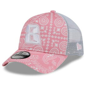 ニューエラ メンズ 帽子 アクセサリー Kyle Busch New Era 9FORTY AFrame Trucker Paisley Adjustable Hat Pink