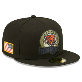 ニューエラ メンズ 帽子 アクセサリー Chicago Bears New Era 2022 Salute To Service 59FIFTY Fitted Hat Black