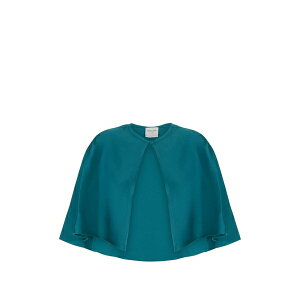 �t�H���e �t�H���e ���f�B�[�X �R�[�g �A�E�^�[ Button-fastening cropped cape Blue