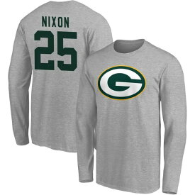 ファナティクス メンズ Tシャツ トップス Green Bay Packers Fanatics Branded Team Authentic Custom Long Sleeve TShirt Nixon,Keisean-25