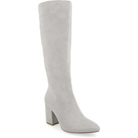 ジャーニーコレクション レディース ブーツ シューズ Women's Ameylia Tru Comfort Foam Wide Width Regular Calf Covered Block Heel Pointed Toe Boots Gray