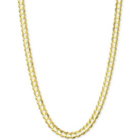 イタリアン ゴールド メンズ ネックレス・チョーカー アクセサリー 24" Open Curb Link Chain Necklace (3-3/5mm) in Solid 14k Gold Gold