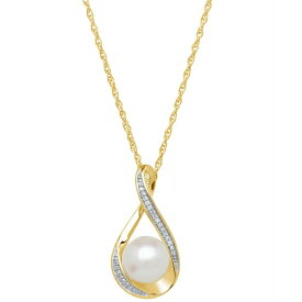 ホノラ レディース ネックレス・チョーカー・ペンダントトップ アクセサリー Cultured Freshwater Pearl (9mm) and Diamond Accent Pendant 18" Necklace in 14k Gold Gold