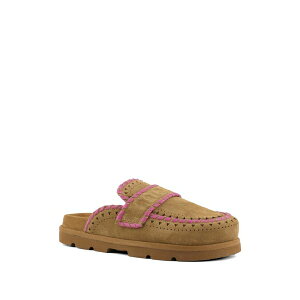 ���E ���f�B�[�X �T���_�� �V���[�Y Whipstitch-trim perforated mules Neutrals
