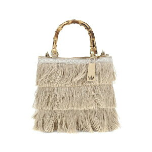 �� �~���l�[�U ���f�B�[�X �g�[�g�o�b�O �o�b�O Medium jucca fringe-details bamboo-handle tote bag Neutrals