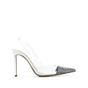 �A���N�T���h���E�{�[�e�B�G ���f�B�[�X �p���v�X �V���[�Y Amber ghost 100mm crystal-embellished stiletto pumps White