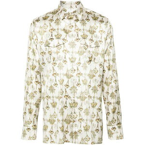 �W�o���V�[ �����Y �V���c �g�b�v�X Chandelier-print silk shirt Neutrals