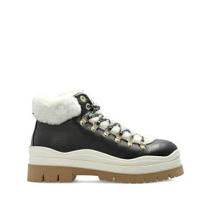 �{�O�i�[ ���f�B�[�X �u�[�c �V���[�Y Arosa lace-up shearling trainers Black