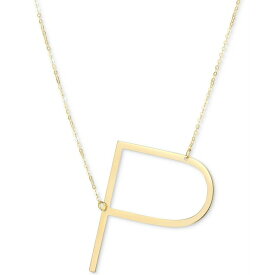 イタリアン ゴールド レディース ネックレス・チョーカー・ペンダントトップ アクセサリー Initial 18" Pendant Necklace in 10k Gold P