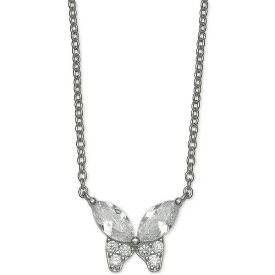 ジャニ ベルニーニ レディース ネックレス・チョーカー・ペンダントトップ アクセサリー Cubic Zirconia Butterfly 18" Pendant Necklace in Sterling Silver, Created for Macy's Silver