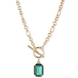 ラルフローレン メンズ ネックレス・チョーカー アクセサリー Gold-Tone Crystal & Stone 17" Pendant Necklace GREEN