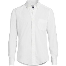 ランズエンド メンズ シャツ トップス Men's Traditional Fit Essential Lightweight Poplin Shirt White