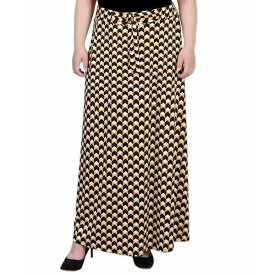 ニューヨークコレクション レディース スカート ボトムス Plus Size Maxi Length Skirt Golden Black Cube