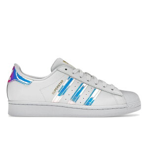 adidas �A�f�B�_�X ���f�B�[�X �X�j�[�J�[ �yadidas Superstar White Iridescent Stripes (Women's)�z �T�C�Y US_5(22.0cm) Cloud White/Gold Metallic/Core Black