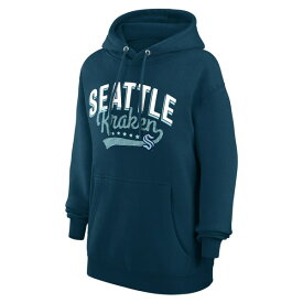 カールバンクス レディース パーカー・スウェットシャツ アウター Seattle Kraken G III 4Her by Carl Banks Women's Filigree Logo Pullover Hoodie???Deep Sea Blue