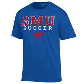 チャンピオン メンズ Tシャツ トップス SMU Mustangs Champion Soccer Stack Logo Powerblend TShirt Royal
