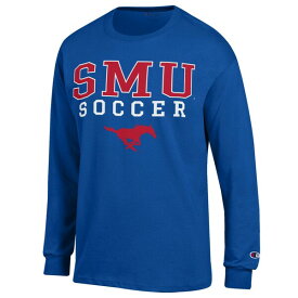 チャンピオン メンズ Tシャツ トップス SMU Mustangs Champion Soccer Stacked Logo Long Sleeve TShirt Royal