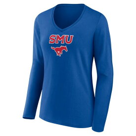 ファナティクス レディース Tシャツ トップス SMU Mustangs Fanatics Branded Women's Campus Long Sleeve VNeck TShirt Royal