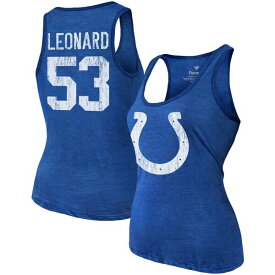マジェスティックスレッズ レディース Tシャツ トップス Shaquille Leonard Indianapolis Colts Fanatics Branded Women's Name & Number TriBlend Tank Top Heathered Royal