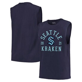 マジェスティックスレッズ メンズ Tシャツ トップス Seattle Kraken Majestic Threads Softhand Muscle Tank Top Deep Sea Blue