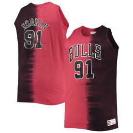 ミッチェル&ネス メンズ Tシャツ トップス Dennis Rodman Chicago Bulls Mitchell & Ness Big & Tall Profile TieDye Player Tank Top Black/Red