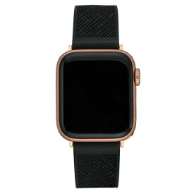 アンクライン レディース 腕時計 アクセサリー Women's Black Textured Silicone Band Compatible with 42/44/45/Ultra/Ultra 2 Apple Watch Black