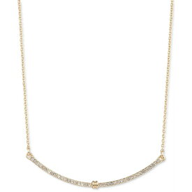 ラルフローレン メンズ ネックレス・チョーカー アクセサリー Gold-Tone Pav&eacute; Curved Bar Statement Necklace, 16" + 3" extender Crystal