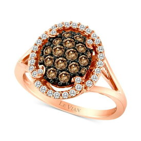 ルヴァン レディース リング アクセサリー Chocolatier&reg; Diamond Halo Cluster Ring (3/4 ct. t.w.) in 14k Rose Gold Rose Gold