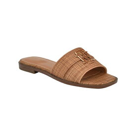 トミー ヒルフィガー レディース サンダル シューズ Women's Tanyha Casual Flat Sandals Medium Brown - Manmade