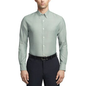 トミー ヒルフィガー メンズ シャツ トップス Men's Flex Slim Fit Wrinkle Free Stretch Pinpoint Oxford Dress Shirt Hunter Green