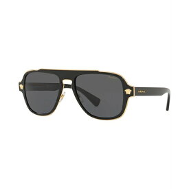 ヴェルサーチ メンズ サングラス・アイウェア アクセサリー Men's Polarized Sunglasses, VE2199 BLACK / POLAR GREY
