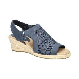 イージーストリート レディース サンダル シューズ Women's Serena Zip Espadrille Wedge Sandals Navy