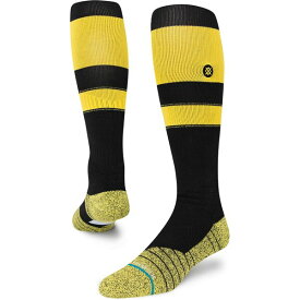スタンス レディース 靴下 アンダーウェア Stance Adult Stripe On-Field Baseball Socks Black/Yellow