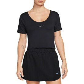 ナイキ レディース シャツ トップス Nike Women's One Classic Dri-FIT Short-Sleeve Cropped Twist Top Black