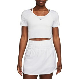 ナイキ レディース シャツ トップス Nike Women's One Classic Dri-FIT Short-Sleeve Cropped Twist Top White