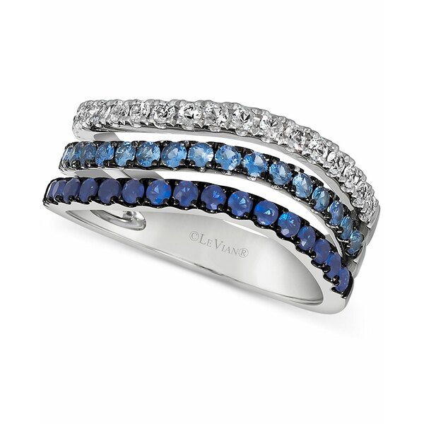 ルヴァン レディース リング アクセサリー Denim Ombreacute; Sapphire (5 ct.  White Sapphire (1 ct.  Triple Row Ring in 14k White Gold 14K Vanilla Gold Ring