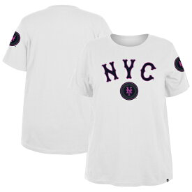 ニューエラ レディース Tシャツ トップス New York Mets New Era Women's 2024 City Connect Plus Size TShirt White