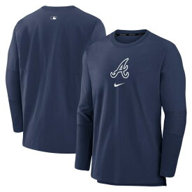 ナイキ メンズ Tシャツ トップス Atlanta Braves Nike Authentic Collection Player Performance Pullover Sweatshirt Navy