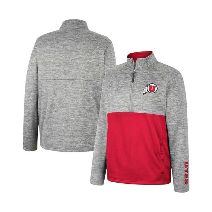 お手頃価格 コロシアム メンズ ジャケット ブルゾン アウター Men's Colosseum Gray Utah Utes John Half-Zip Jacket chigallery.com