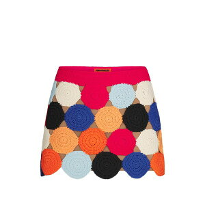 �T�C�����~���[ ���f�B�[�X �X�J�[�g �{�g���X Beep beep crochet-knit low-rise mini skirt Red