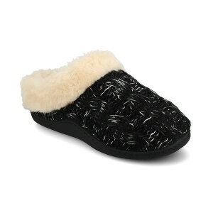 W[j[RNV fB[X T_ V[Y Women's Adiah Round Toe Knitted Clog Slippers Black