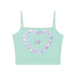 �W�[�V�[�f�B�[�G�X ���f�B�[�X �J�b�g�\�[ �g�b�v�X Polly pocket heart-print top Green