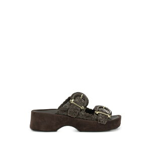 �g�j�[�|���Y ���f�B�[�X �T���_�� �V���[�Y Leather buckle-fastening sandals Brown