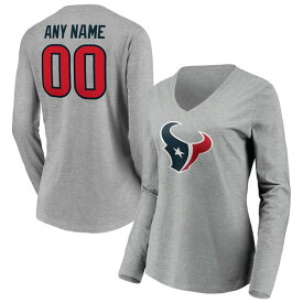 ファナティクス レディース Tシャツ トップス Houston Texans Fanatics Branded Women's Team Authentic Custom Long Sleeve VNeck TShirt Gray