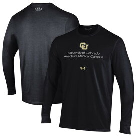 アンダーアーマー メンズ Tシャツ トップス Colorado Anschutz Medical Campus Under Armour Performance Long Sleeve TShirt Black
